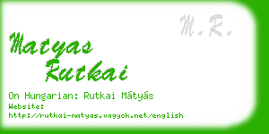matyas rutkai business card